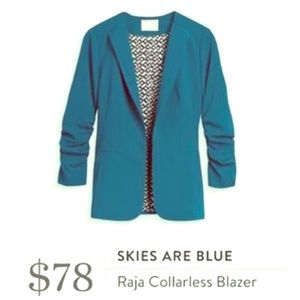 NWTStitchFix!Skies are Blue Raja Collarless Blazer